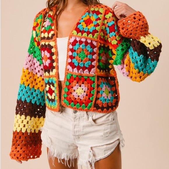 BiBi Color Block Sweater Cardigan with Button Closure main image 0